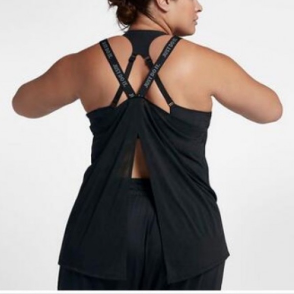 Nike Tank Elastika Split Back Training Drifit BLK - Picture 3 of 8